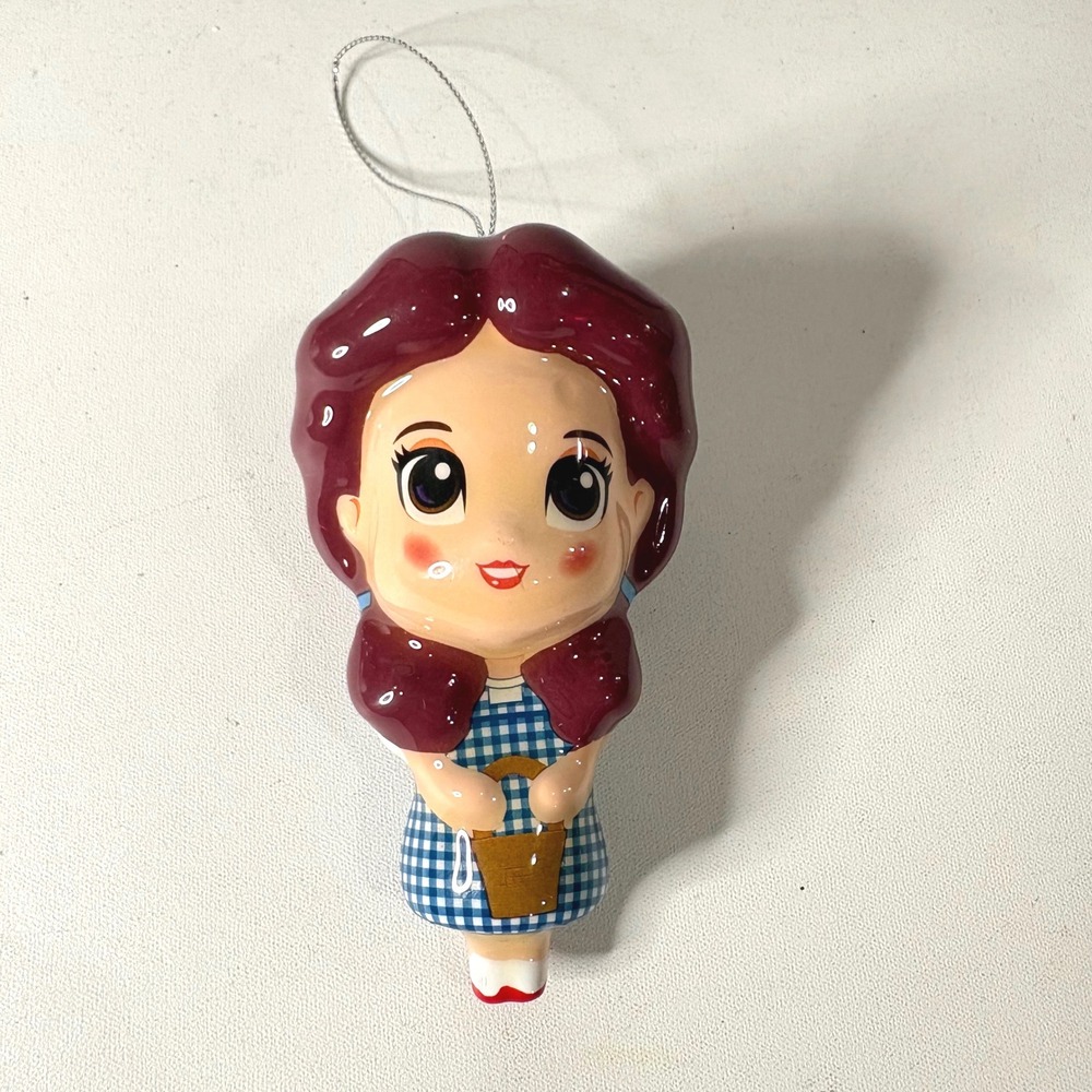 Wizard of Oz Dorothy Gale Christmas Ornament Blue Gingham Dress Chibi Style